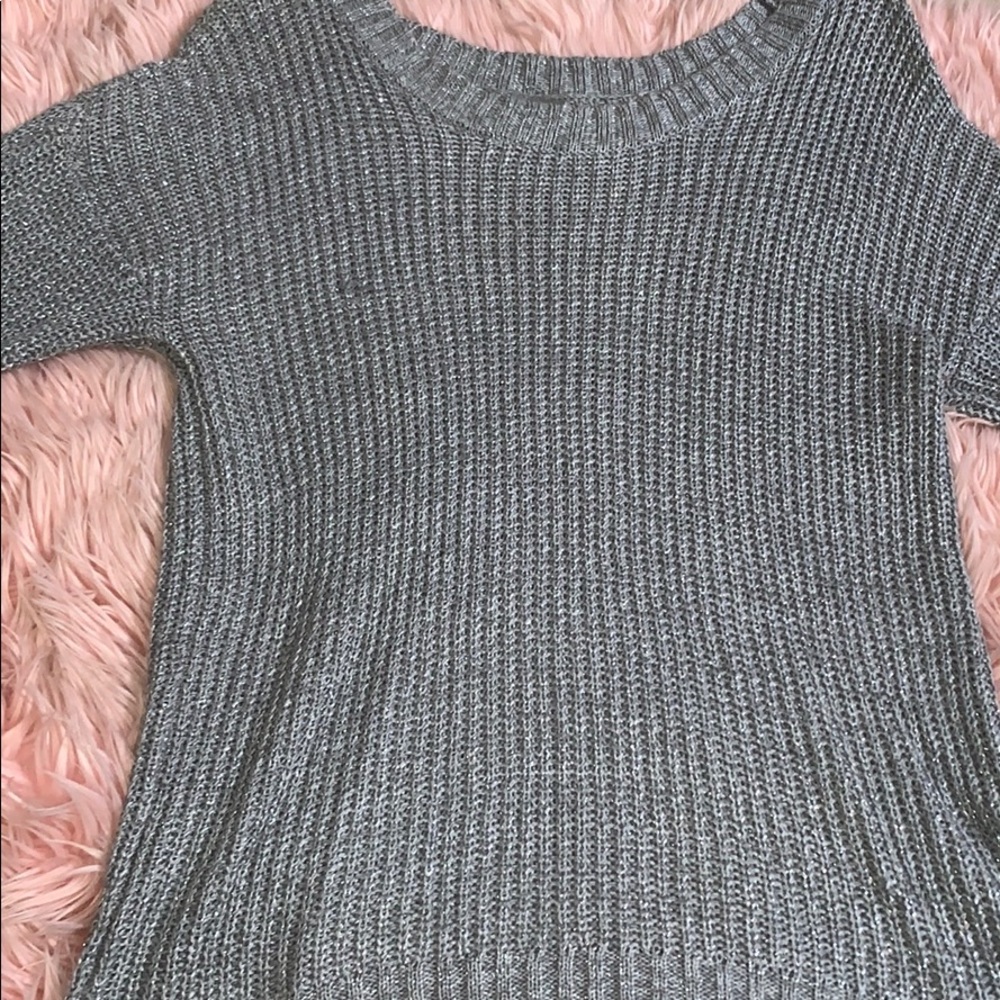 Oversized Grey Sparkle Sweater